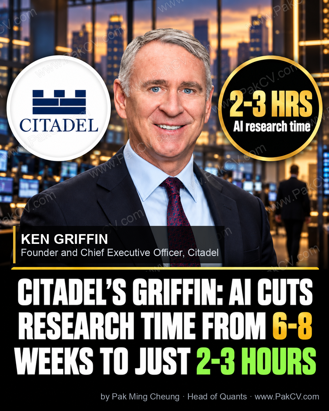 Citadel's Griffin: AI cuts research time from 6-8 weeks to just 2-3 hours.