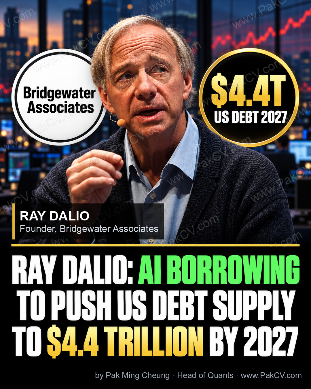 Ray Dalio warns AI-driven corporate borrowing is colliding with a $4.4 trillion US debt wave by 2027.